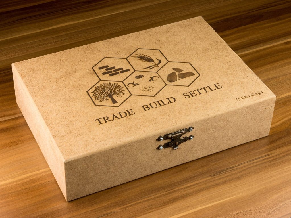 Settlers Custom Wood Board Game Storage Box